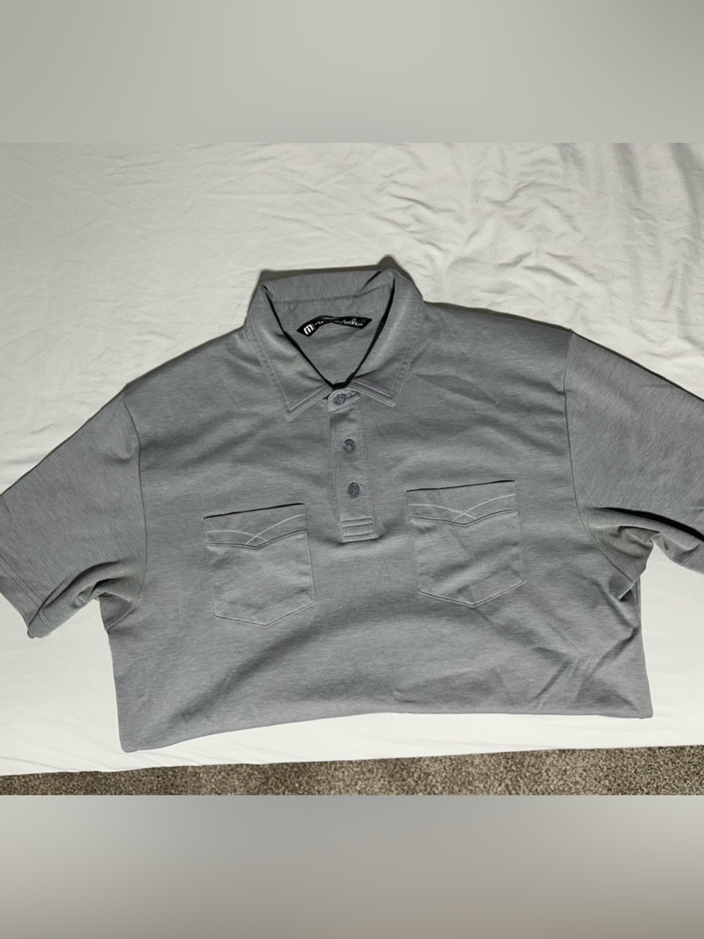 Travis Mathew Golf “western style” Gray Short-Sleeve Polo Shirt